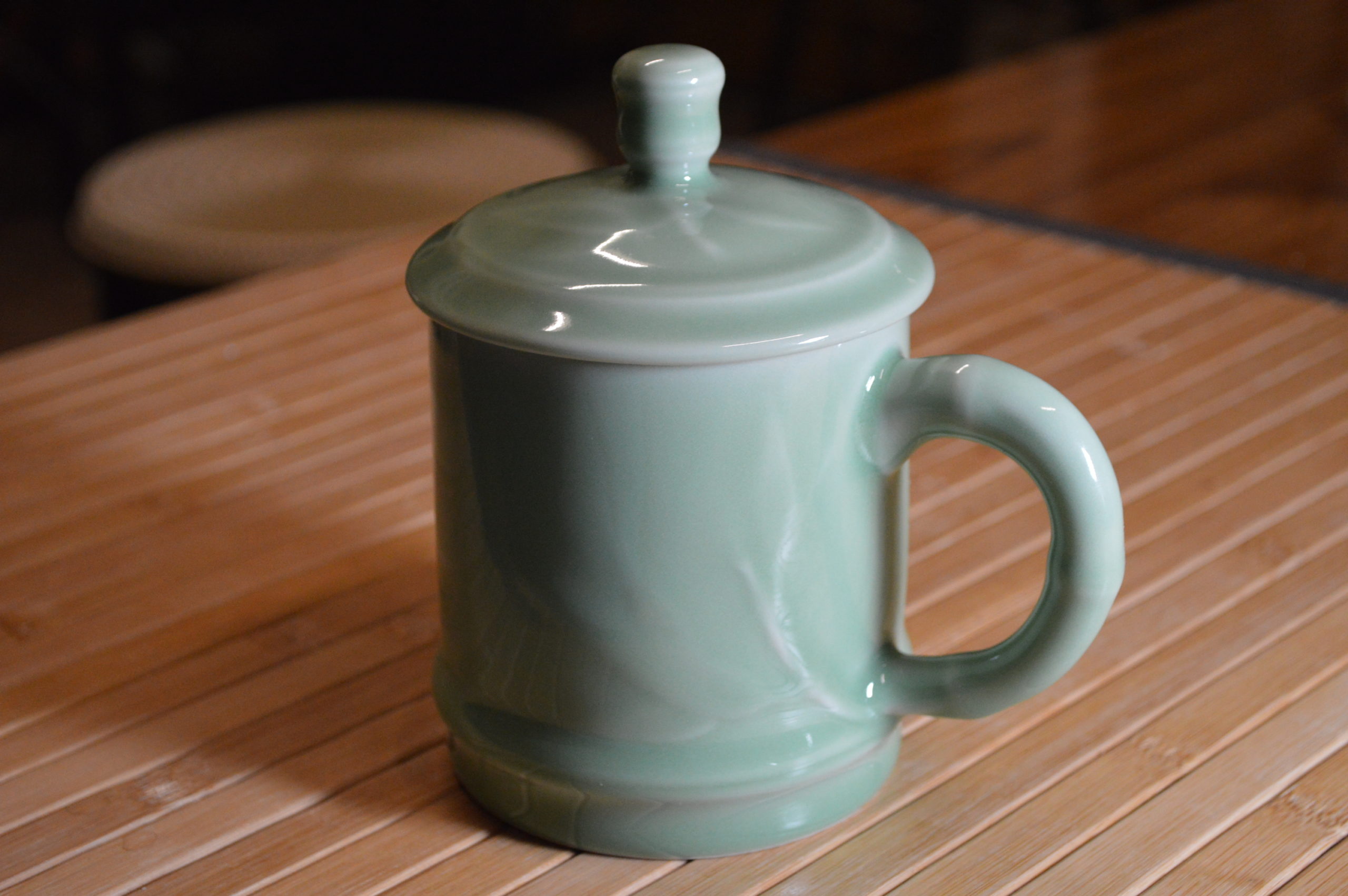 Qingci Celadon - Bamboo Joint Tea Cup - Long Quan Green Plum Celadon  Porcelain - Liu - Tea & Art Shop