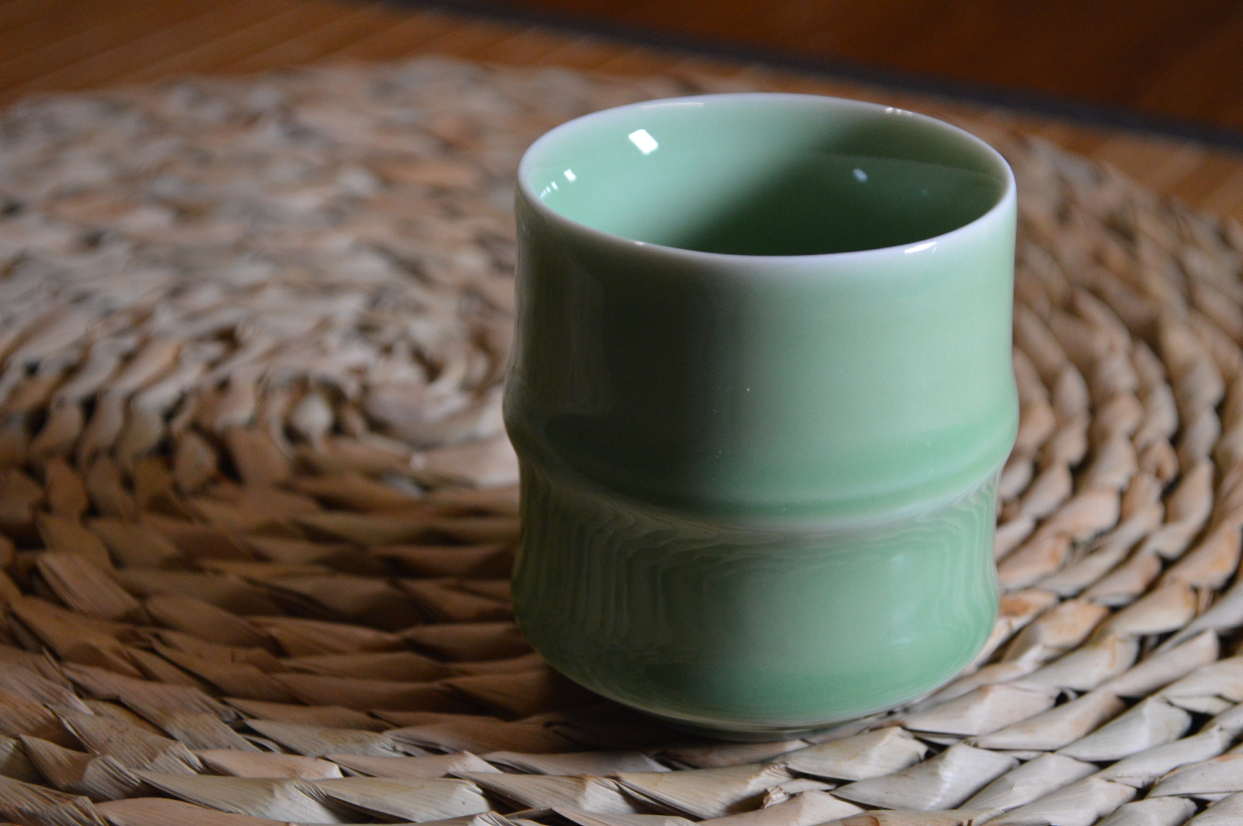 Qingci Celadon - Bamboo Joint Tea Cup - Long Quan Green Plum Celadon  Porcelain - Liu - Tea & Art Shop