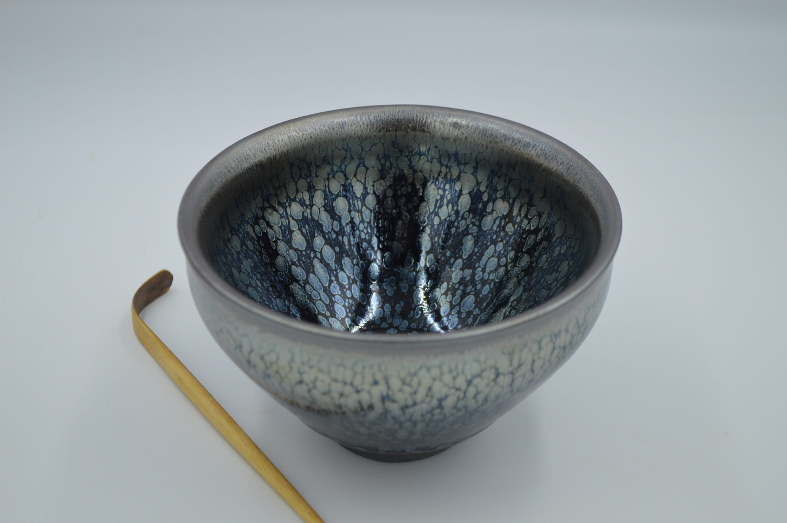 Silver Oil Drop Tea Bowl - Jian Kiln Cha Zhan - Full Handmade Wood Fired Black  Glaze Porcelain Tea Bowl 250ml - Liu - Tea & Art Shop